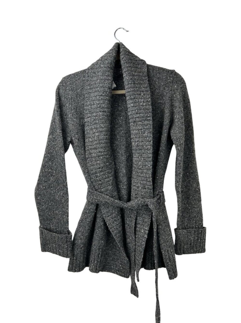 Trina Turk Sweater Womens Medium Wool Blend Open Cardigan Tie Waist Knit Ladies